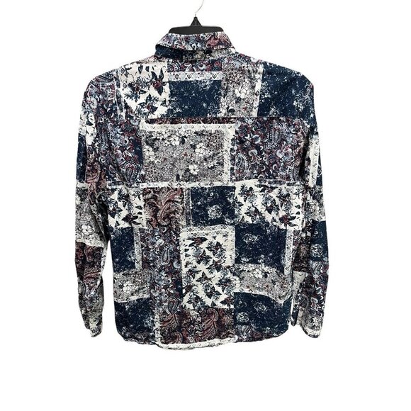 Sable & Stone Men's XL Button Down Shirt Paisley Patchwork Print Long Sleeve - Picture 3 of 3